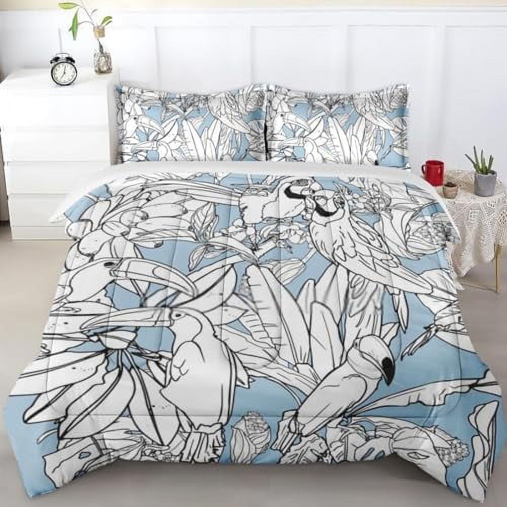 Comforter Set King Size Tie Dye Palm Tree Bedding Set for Kids and