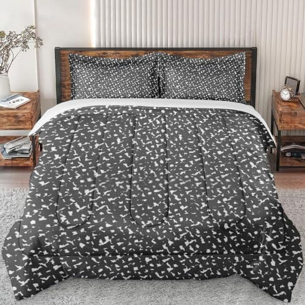 Comforter Set King Size Vintage Burgundy Beige Flower Soft Bedding Set