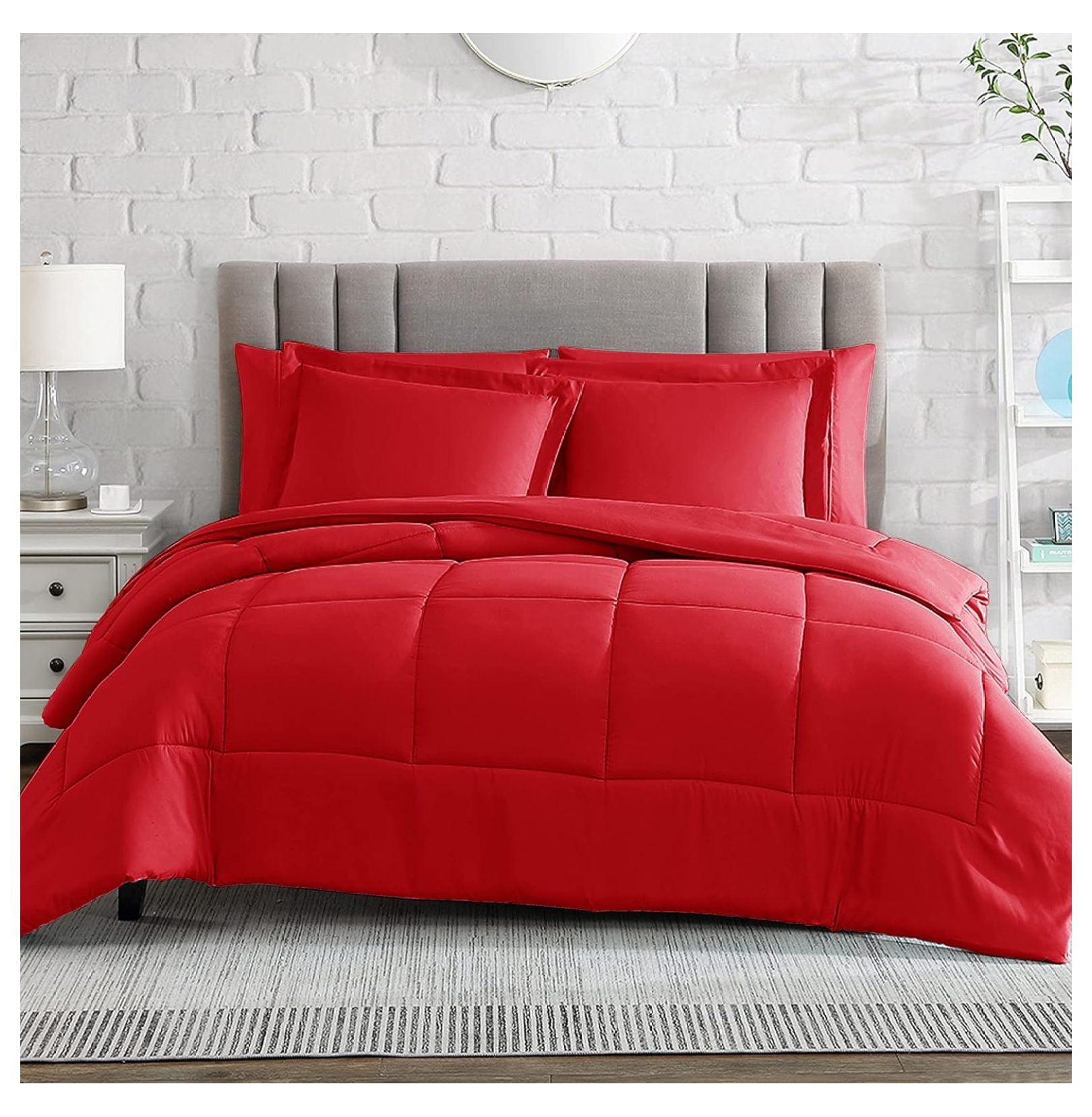 Twin Red Down Alternative Microfiber Comforter Set