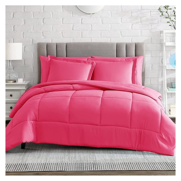 Comforter Set, Medium Weight - Down - Ultra Soft Microfiber - King/California King Size 3 Pieces Set with 1 Comforter and 2 Pillow Shams (King/Cal King, Pink) King/Cal-King Honey Pink