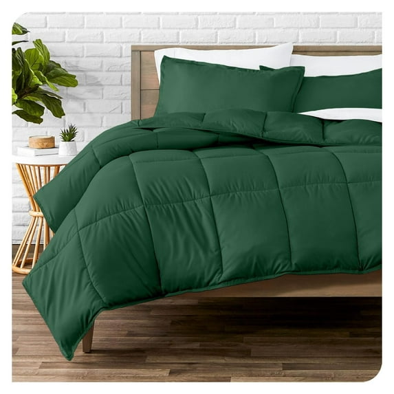 Comforter Set - Oversized King Size - Ultra-Soft - Goose Down Alternative - Premium 1800 Series - All Season Warmth (Oversized King, Forest Green)