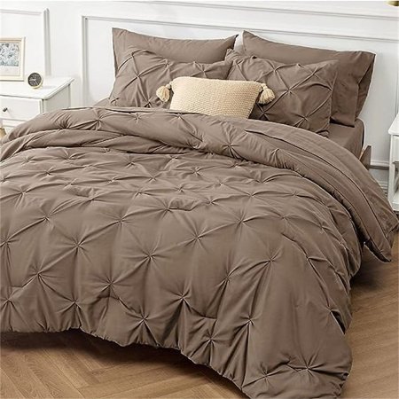 Comforter Set Queen Brown - Queen - 7 Piece