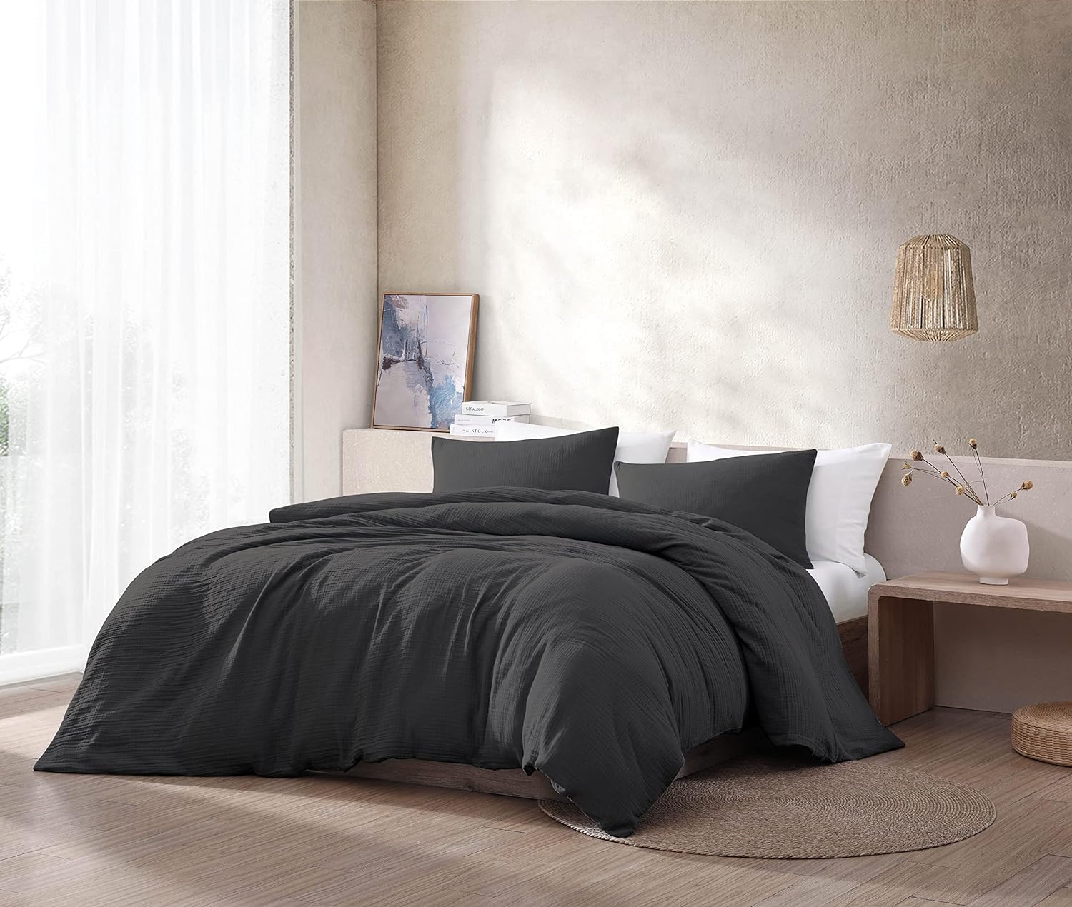 Comforter Set, Queen, Gauze - Graphite, 3 Piece Set - Walmart.com