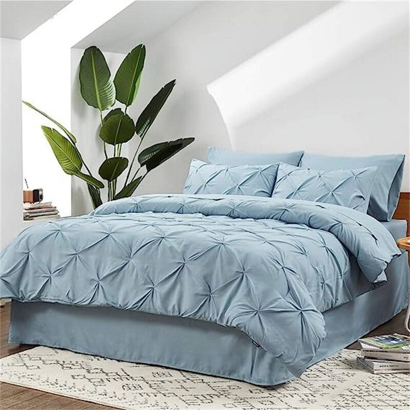 Light blue queen comforter set sale