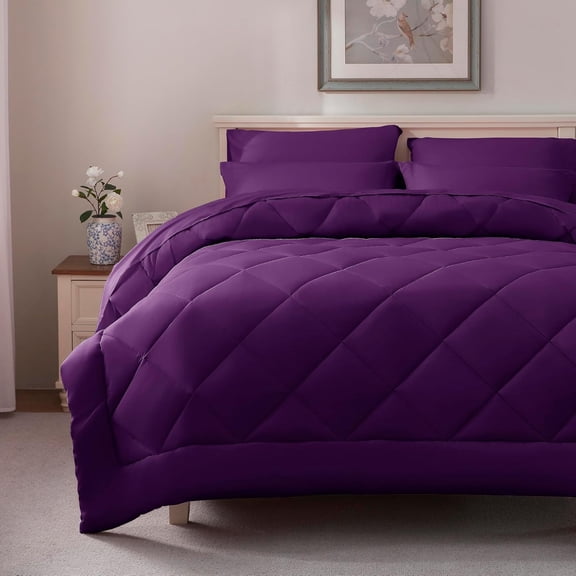 Comforter Set Queen Size - 7 Piece Bed in a Bag with Ultra Soft Microfiber, All Season Bedding