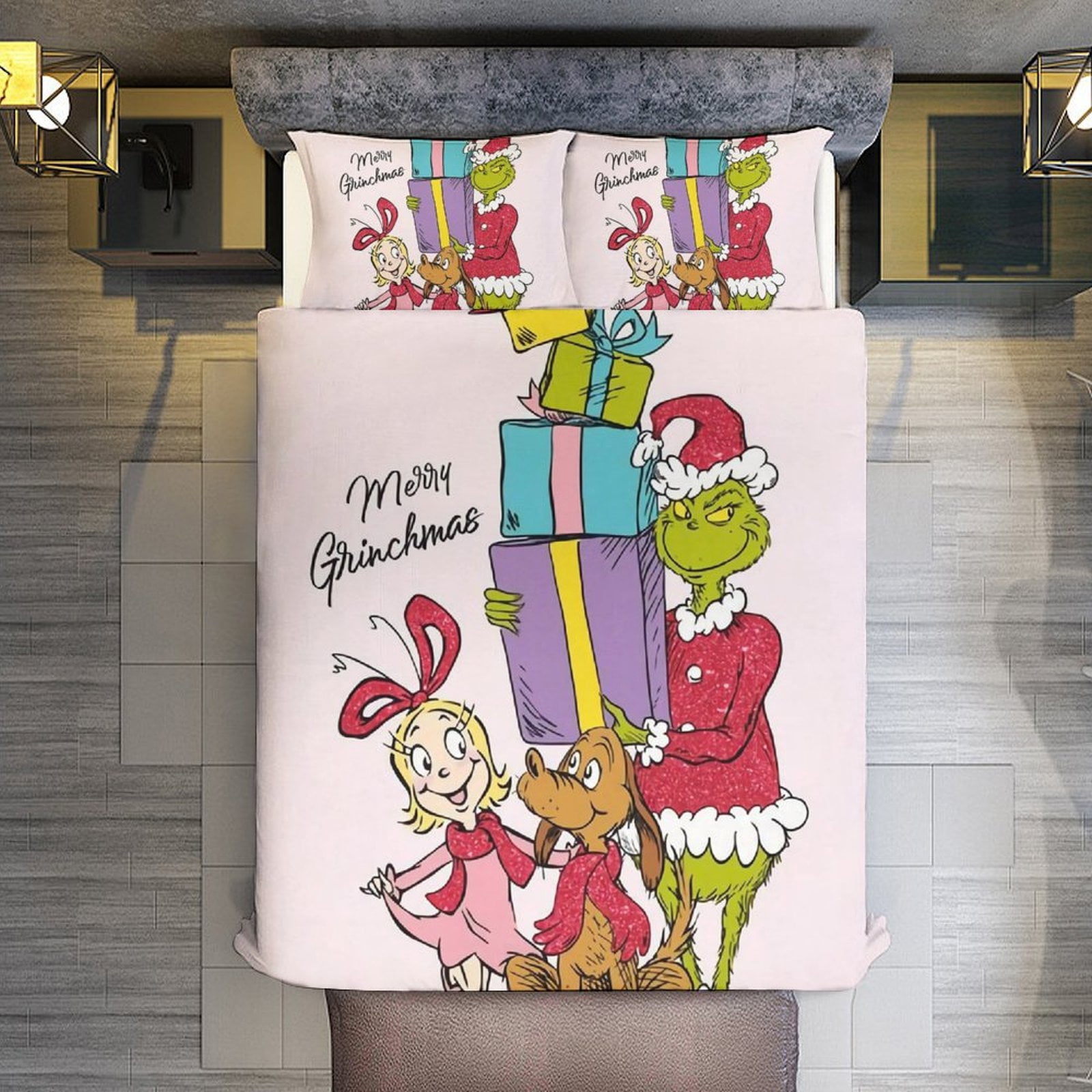 Comforter Set Queen Size,Christmas Grinch Get Gifts Set with 2 ...