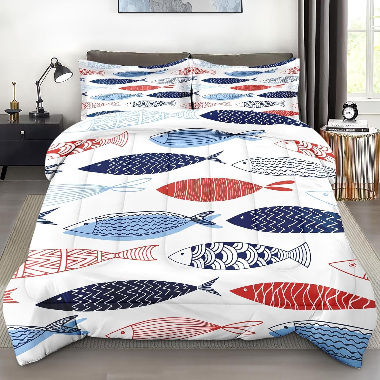 Fancy Fluff 5 Pc Organic Cotton Toddler Comforter Set - Sea Fantasy