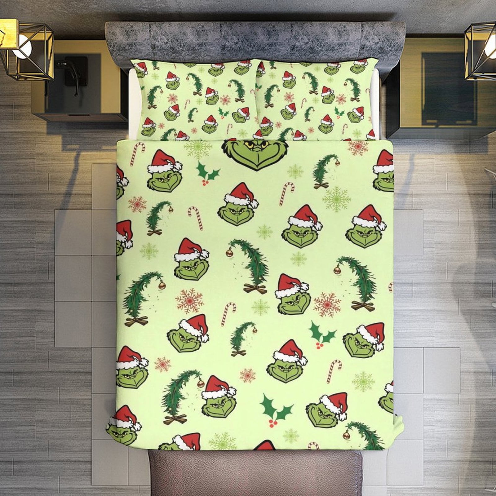 Comforter Set Queen Size,Grinch Christmas Digital Seamless Set with 2 ...