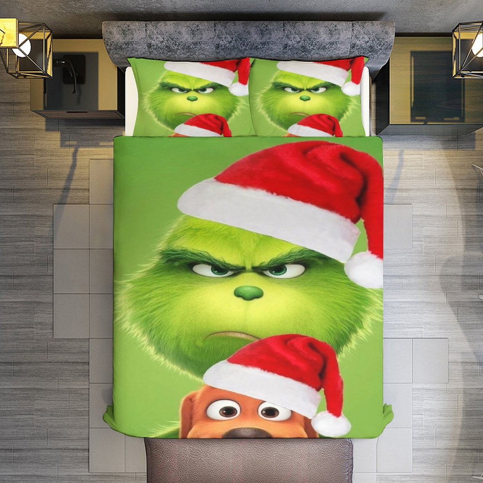Comforter Set Queen Size,Grinch Wallpaper Set with 2 Pillowcases for ...