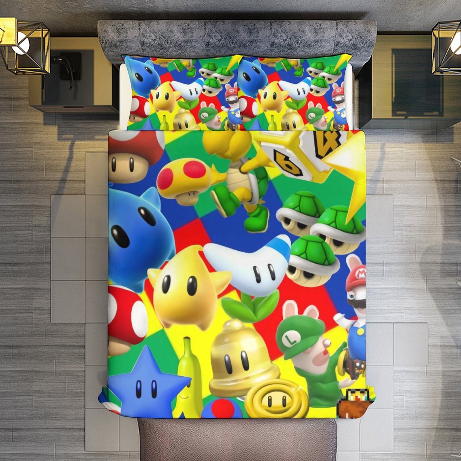 Comforter Set Queen Size,Mario Poster Super Game Bros Comforter Set for ...