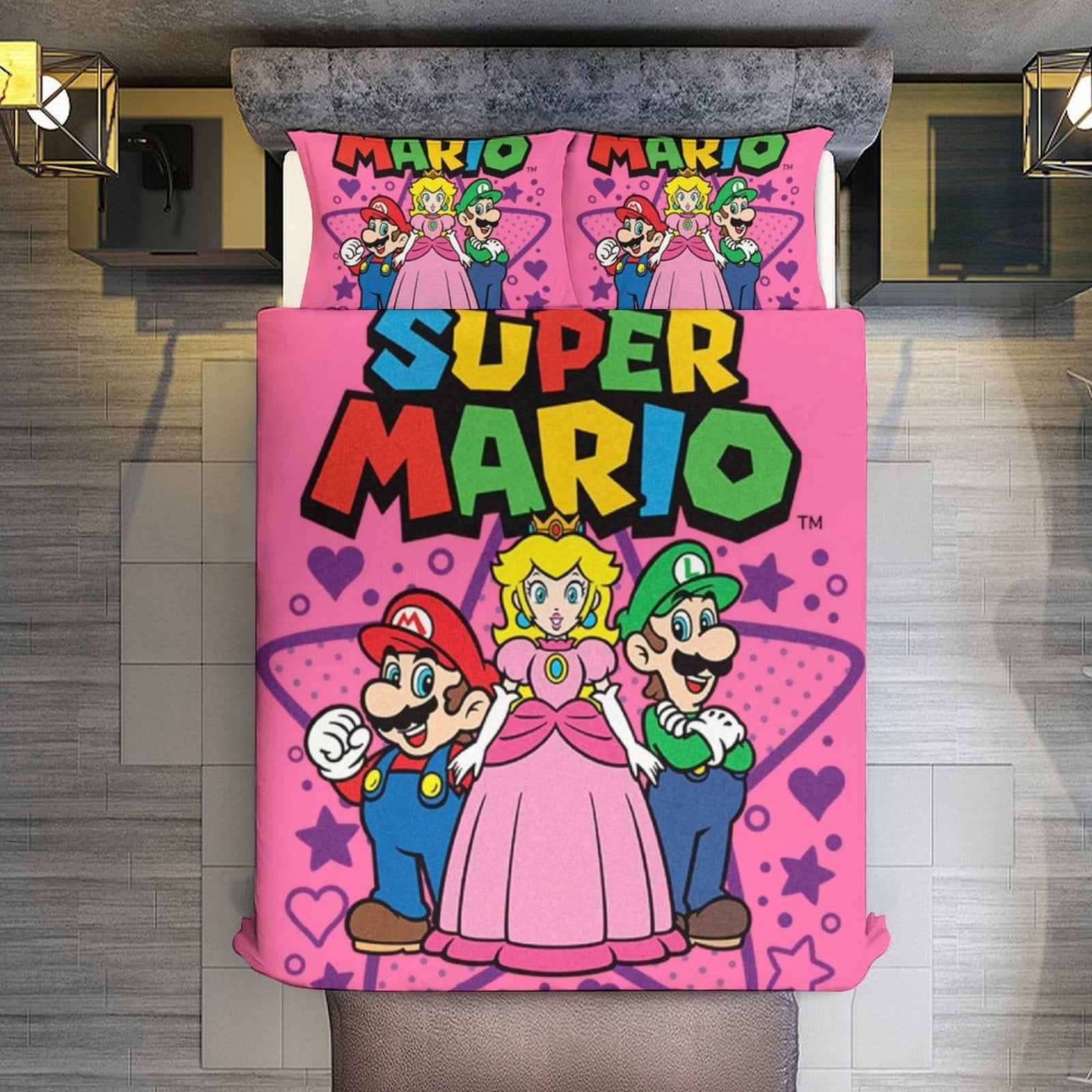 Comforter Set Queen Size,Super Mario Bros Characters Logo Set with 2 ...