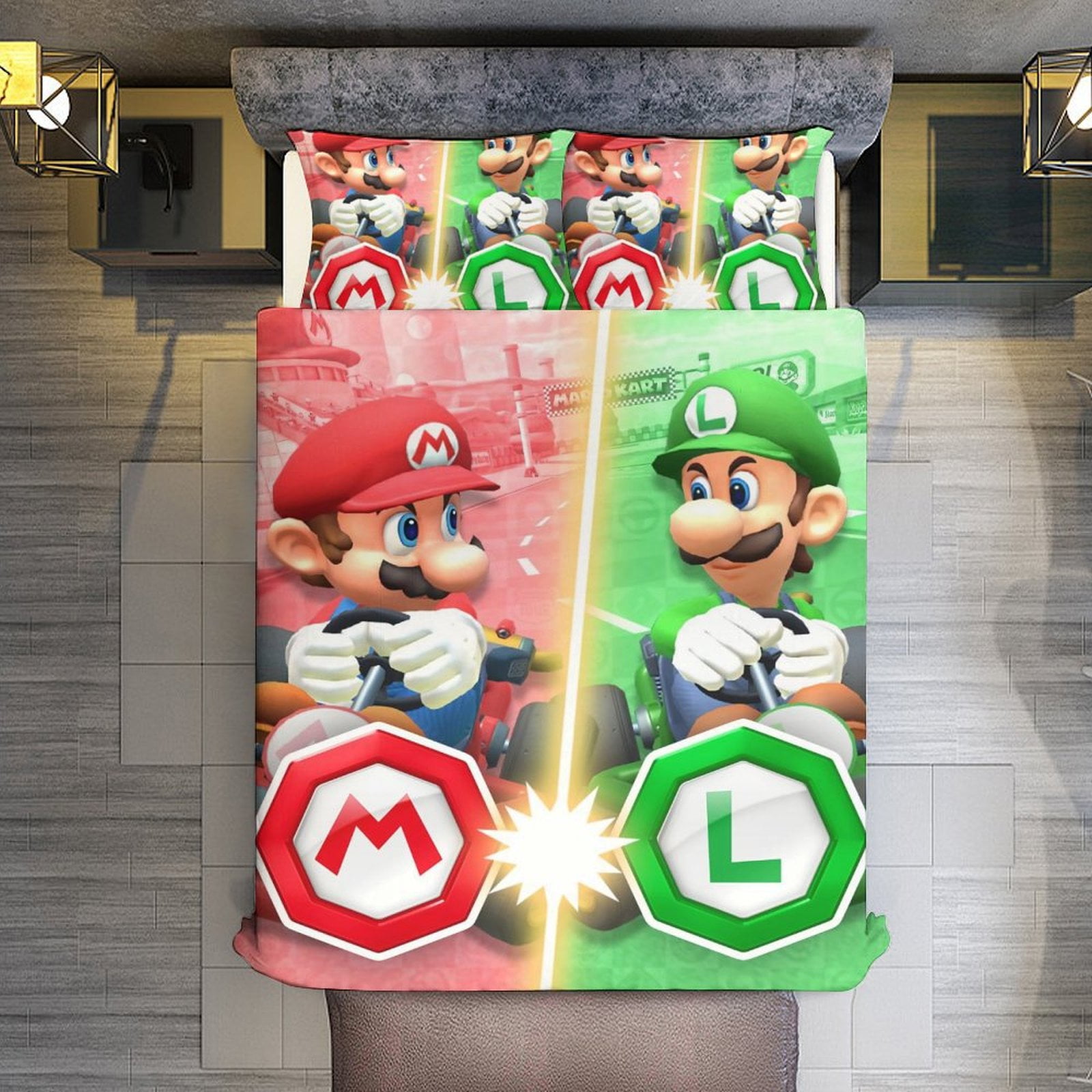 Comforter Set Queen Size,Super-Mario Luigi Mario Comforter Set for Boys ...