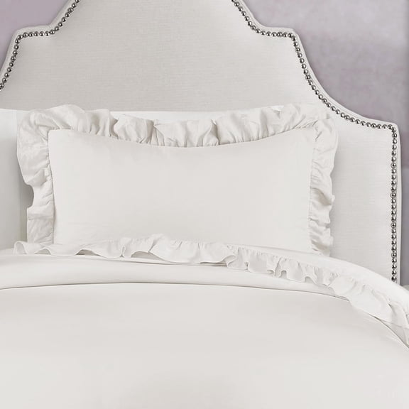 - Comforter Set, Soft Ruffled Bedding with Matching Sham, Cozy Essentials, Elegant Bedroom Decor (Reyna White, Twin XL)