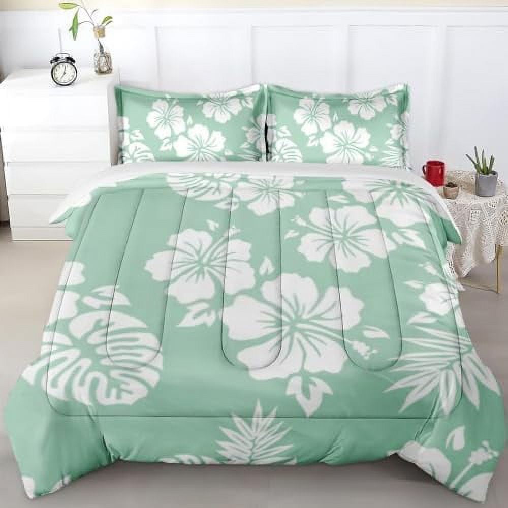 Comforter Set Twin Size Hawaiian Hawaii Flower Hibiscus Bedding Set for