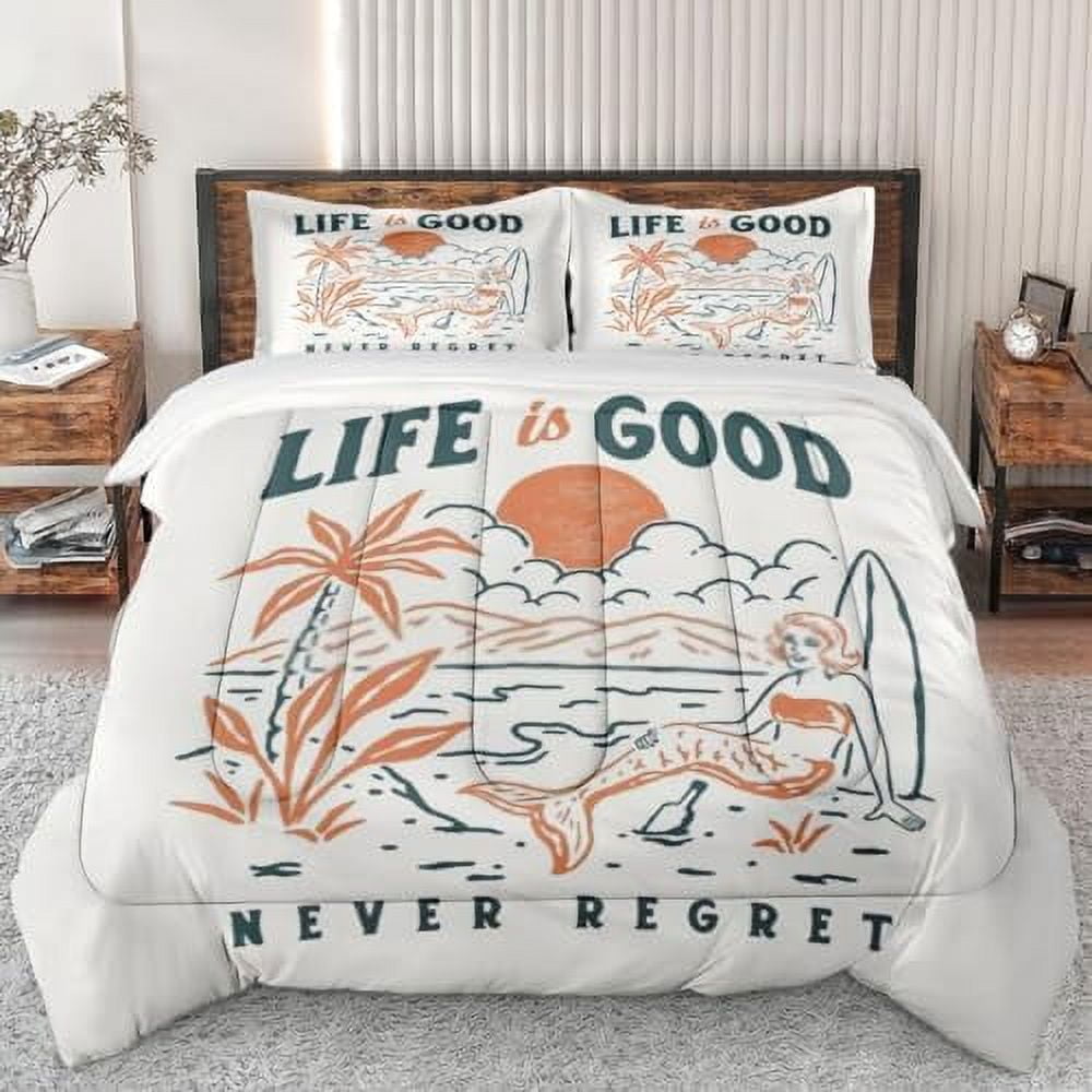 Comforter Set Twin Size Nautical Sea Lighthouse Boat Soft Bedding Set