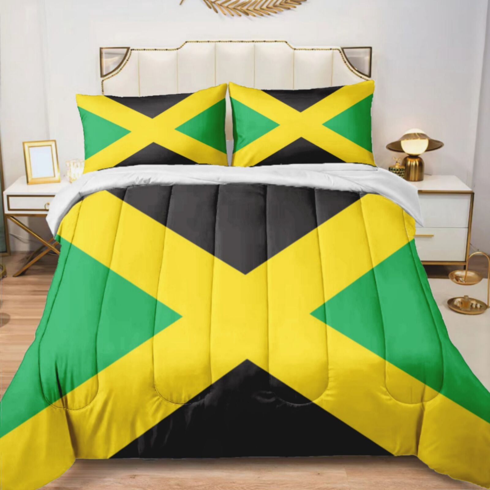 Comforter Set With Pillow Cases Jamaica Flag Bedding Set for Boys Girls ...