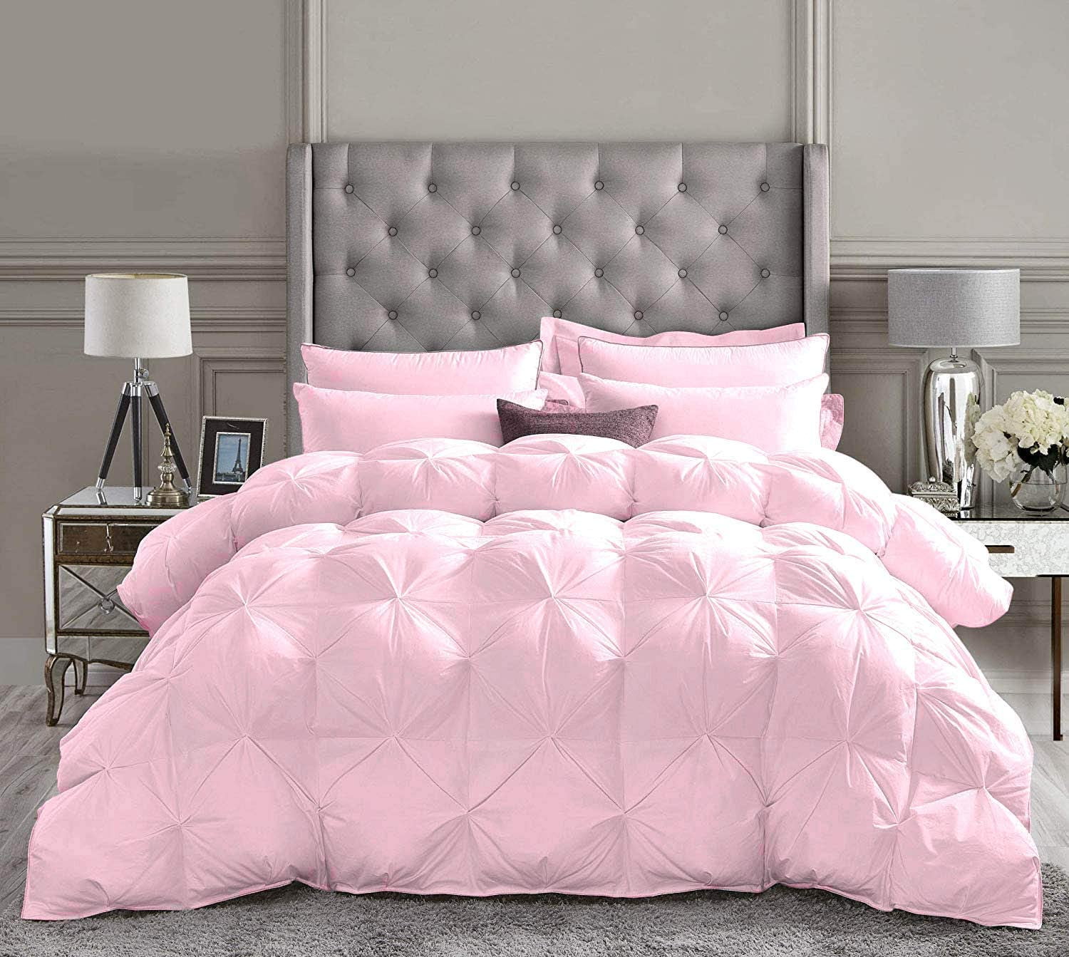 Comforter Sets All Season Down Comforter Down Alternative Comforter Premium Down Comforter Baby Pink Solid - 1 Piece Microfiber Comforter Set, Queen/Full/Full XL Sized 88 by 88 inch