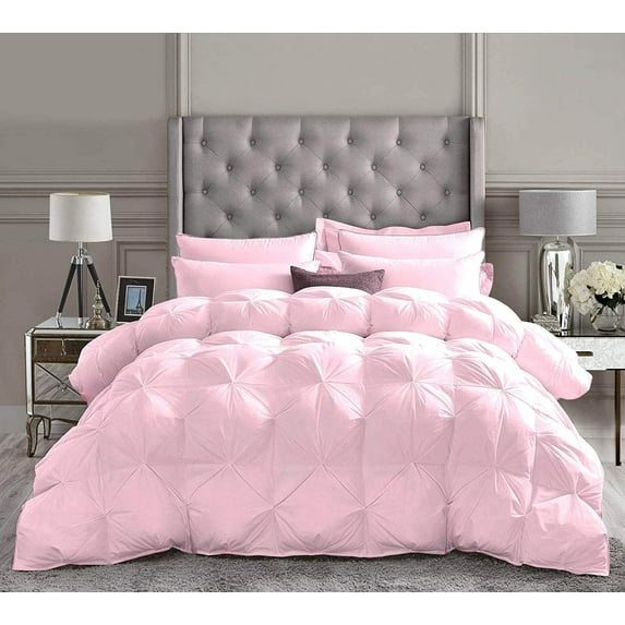 Comforter Sets All Season Down Comforter Down Alternative Comforter Premium Down Comforter Baby Pink Solid - 5 Piece Microfiber Comforter Set Set, King/California King Sized 94 by 104 inch
