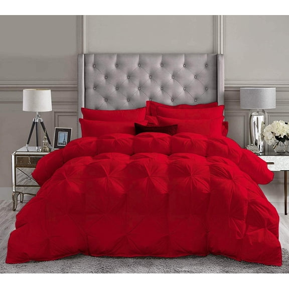 Comforter Sets All Season Down Comforter Down Alternative Comforter Premium Down Comforter Blood Red Solid - 3 Piece Microfiber Comforter Set Set, King/California King Sized 94 by 104 inch