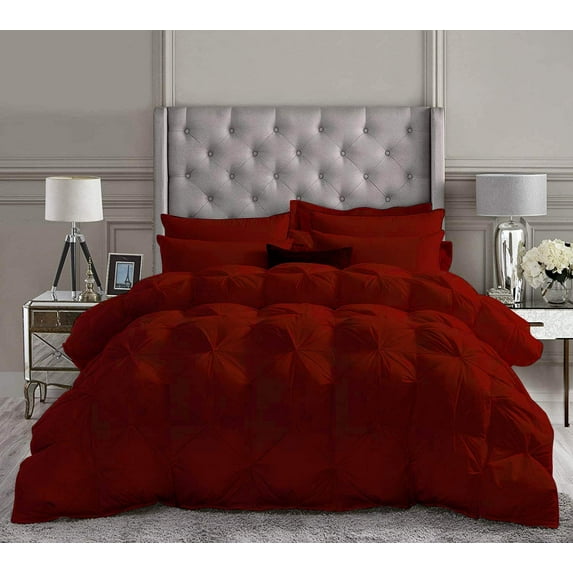 Comforter Sets All Season Down Comforter Down Alternative Comforter Premium Down Comforter Burgundy Solid - 1 Piece Microfiber Comforter Set, King/California King Sized 94 by 104 inch