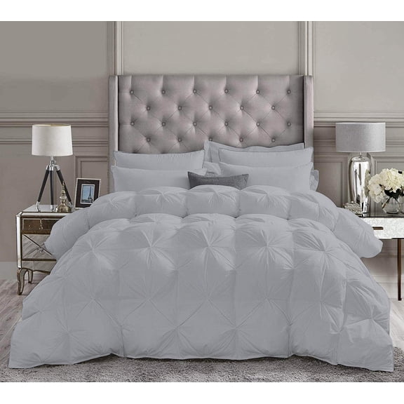 Comforter Sets All Season Down Comforter Down Alternative Comforter Premium Down Comforter Silver Grey Solid - 3 Piece Microfiber Comforter Set Set, Oversized 98 by 120 inch