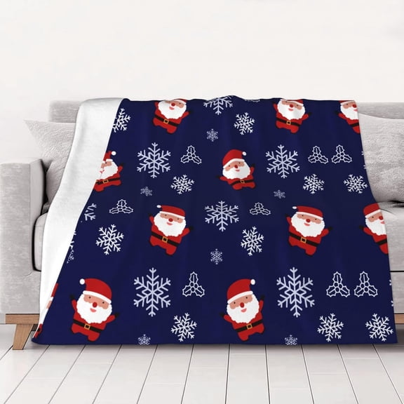 Down Comforter, Small Size, 250 Grams per Square Meter, Luxurious Anti-Static, Soft Fleece, Microfiber Bed Blanket, 50"x60", Flannel Blanket - Vacuum Sealed Packaging (Christmas Day 05)