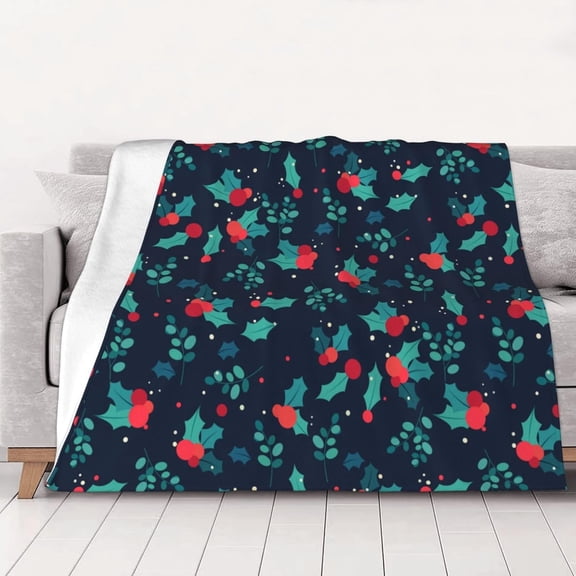 Down Comforter, Small Size, 250 Grams per Square Meter, Luxurious Anti-Static, Soft Fleece, Microfiber Bed Blanket,60"x80", Flannel Blanket - Vacuum Sealed Packaging (Christmas Day 02)