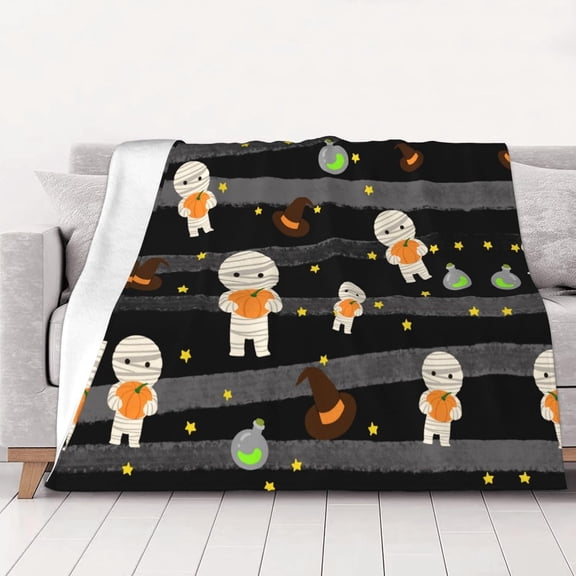 Down Comforter, Small Size, 300 Grams per Square Meter, Luxurious Anti-Static, Soft Fleece, Microfiber Bed Blanket, 30"x40", 320g, Flannel Blanket - Vacuum Sealed Packaging (All Saints' Day 04)