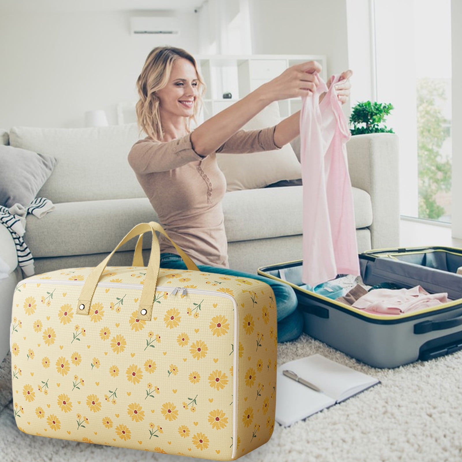 Comforter Storage Bag Byikun Heavy Duty Storage With Reinforced Handles