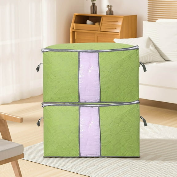 Comforter Storage Bag, Jumbo Zippered Bag with Large Clear Window and Carry Handles, Space Saver Organizers for Closet, Blanket, Pillow, Quilt, Bedding, Clothes