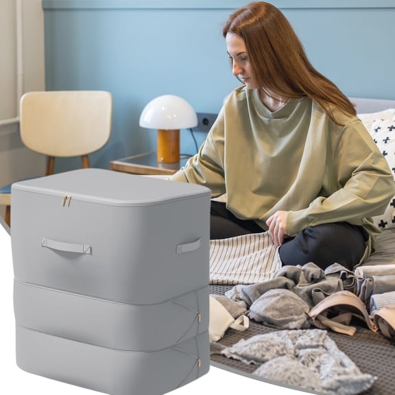 Comforter Storage Bag - Suncoda Large Capacity Blanket Storage Bags 3-Layer Ultra Space Saving Self Compression Organizer, Washable Moving Bags for Storage Comforter Blanket