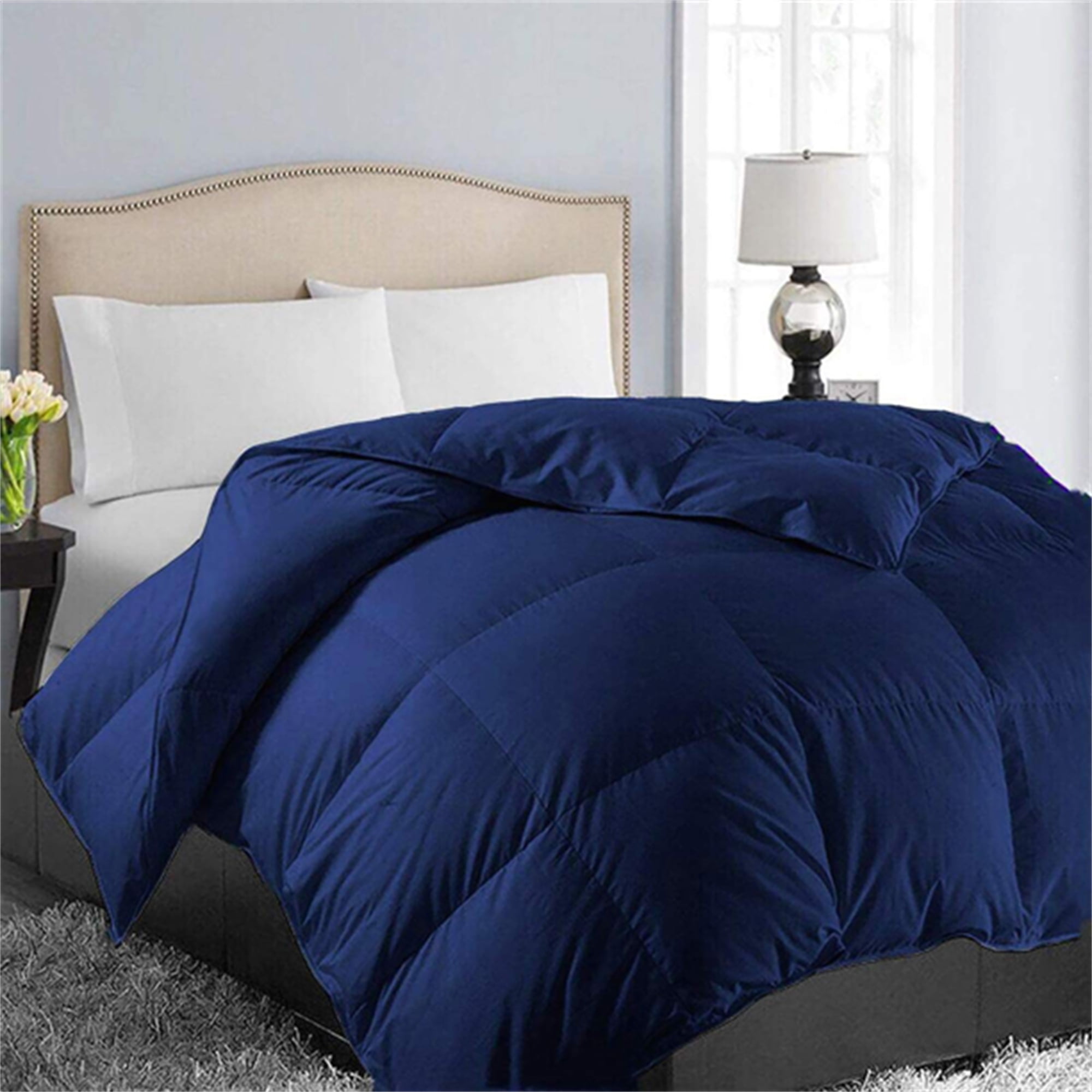 Comforter Twin Navy All Season Down Alternative, Cooling Quilted Duvet