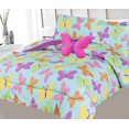 thumbnail image 1 of Comforter set FULL size matching fitted sheet set and pillow sham plushie toy butterfly print design supersoft for girls, boys bedroom décor 8 pieces, 1 of 7