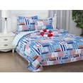 thumbnail image 1 of Bed in bag Comforter Sailor Boat for kids with matching sheet set and pillow plush toy super soft girl boy print design in TWIN size, 1 of 6