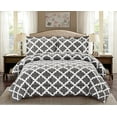 thumbnail image 1 of Comforter with 2 Pillow Shams Goose Down Alternative Ultra Soft Microfiber Grey Color King Size, 1 of 6