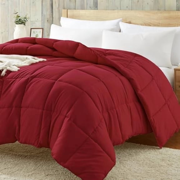Comforters Queen Size - Red Duvet Insert Down Alternative Bed Queen Comforter, Lightweight Bedding Comforters Full Size Quilted Soft All Season Solid Red