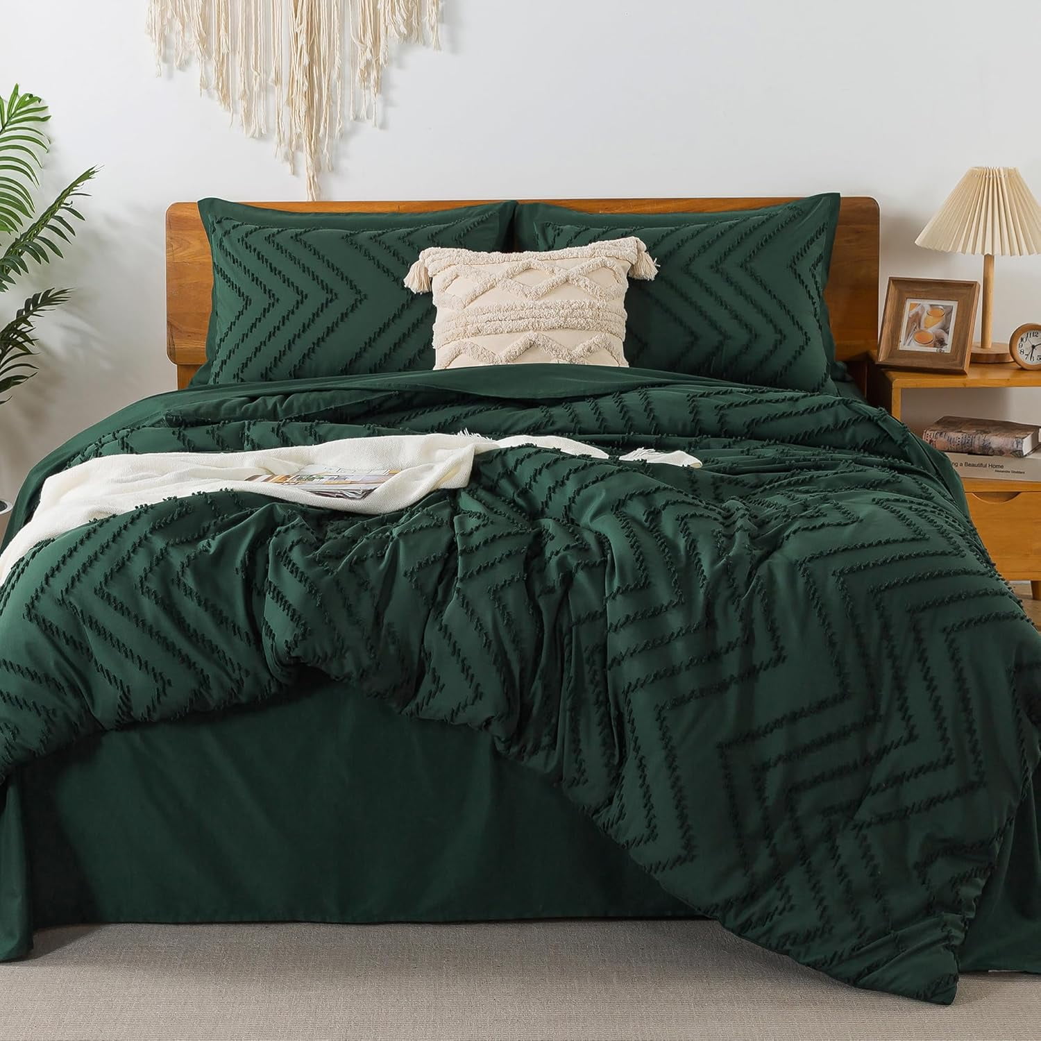 Emerald Green Microfiber Queen Bed in a Bag Set