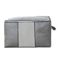 thumbnail image 1 of Comforters Storage Bag, Large Capacity Reinfored Handles Non-Metal Fabric Storage Bags for Blankets Clothes Sweaters Beddings Organizer 13.8x23.6x15.7Inch Gray, 1 of 3
