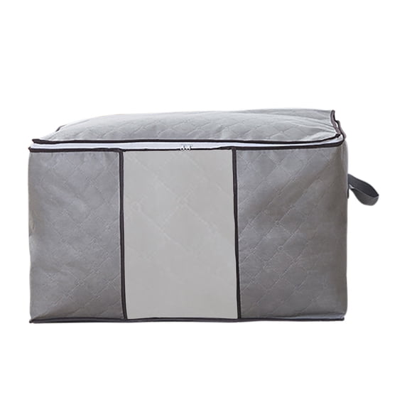 Comforters Storage Bag, Large Capacity Reinfored Handles Non-Metal Fabric Storage Bags for Blankets Clothes Sweaters Beddings Organizer 13.8x23.6x15.7Inch Gray