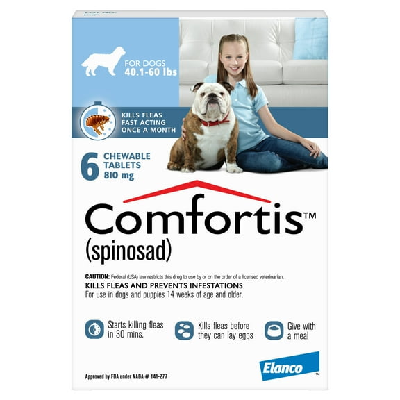 (6 pack) Comfortis -6 doses/card - Blue (810 mg)