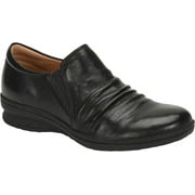 Comfortiva Women's Florian Italian Leather Slip-On Shoes (Black Oleoso, 6.5)