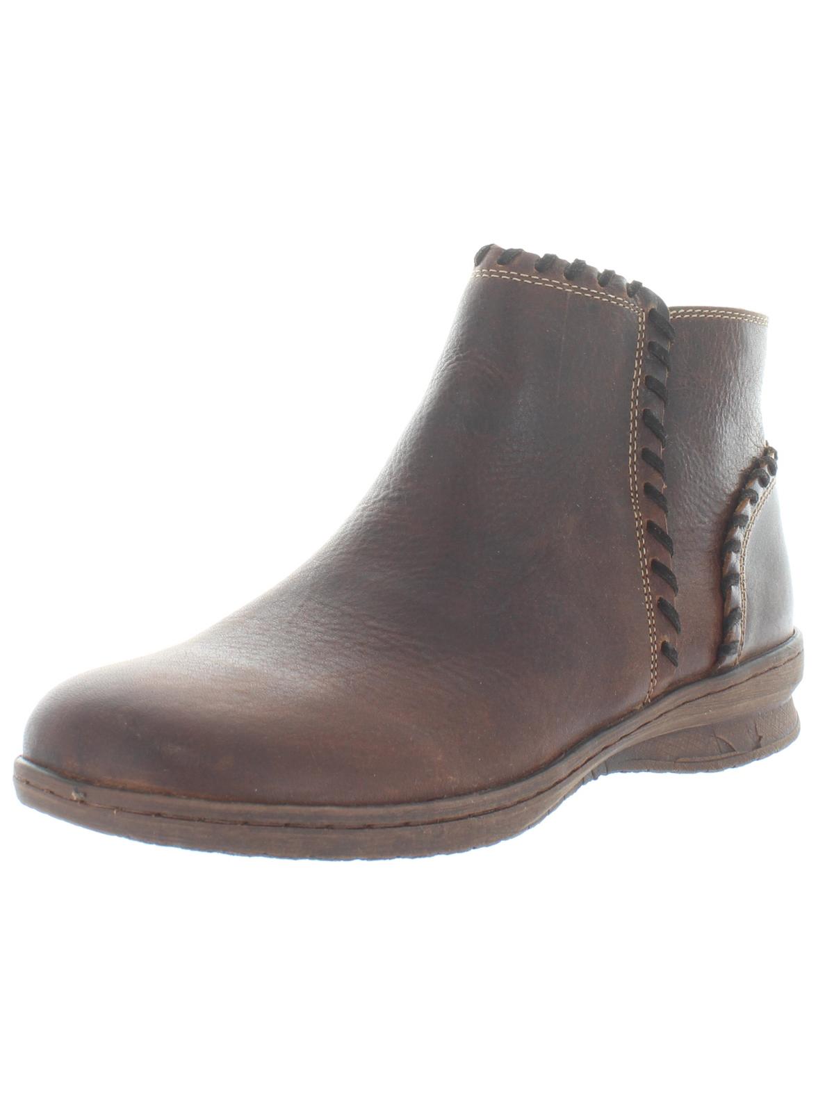 Comfortiva Womens Fallston Leather Whipstitch Ankle Boots Walmart