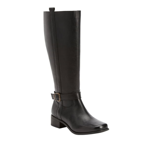 Comfortview Donna Wide Calf Leather Boot Tall Knee High Women's Winter Shoes (Wide Widths Available)