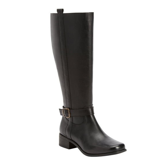 Comfortview Donna Wide Calf Leather Boot Tall Knee High Women's Winter Shoes (Wide Widths Available)