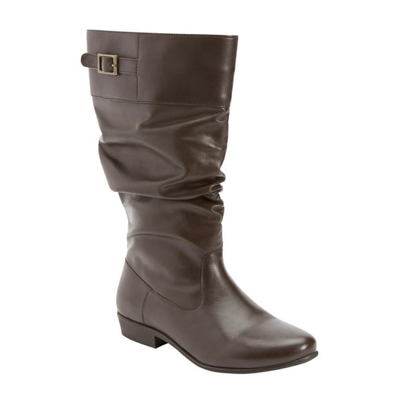 Comfortview Monica Wide Calf Leather Boot Mid Calf Women's Winter Shoes (Wide Widths Available)