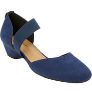 Comfortview Wide Width Camilla Pump Low Heel Women's Dress Shoes - 12 W, Evening Blue