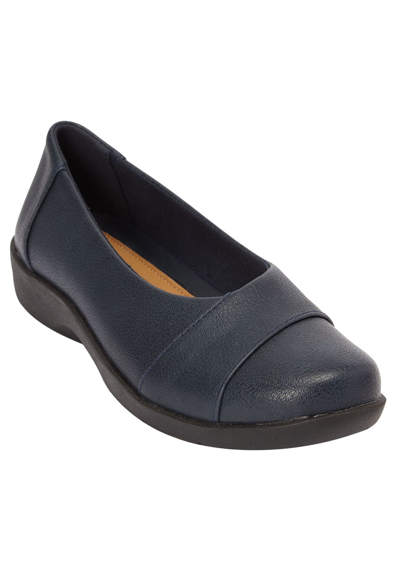 Wide navy flats sales