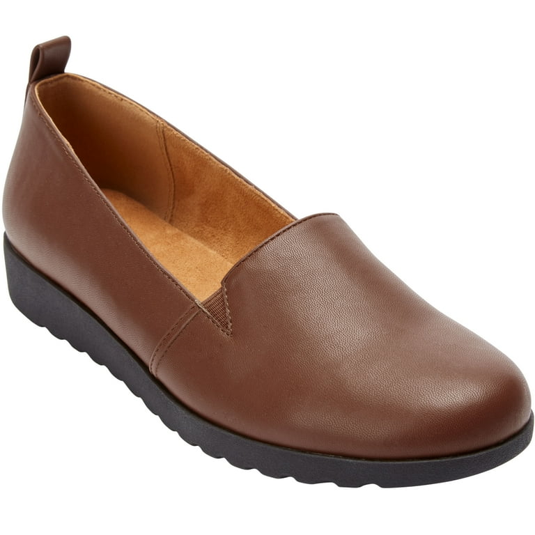 Comfortview Wide Width June Flat Women s Slip On Shoes Walmart