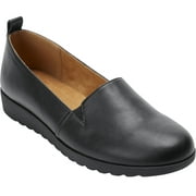 Comfortview Wide Width June Flat Women's Slip-On Shoes - 10    W, Black