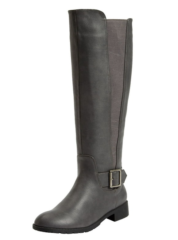 Comfortview Wide Width Milan Wide Calf Boot Tall Knee-High Women's Winter Shoes - 9 1/2 M, Grey Gray
